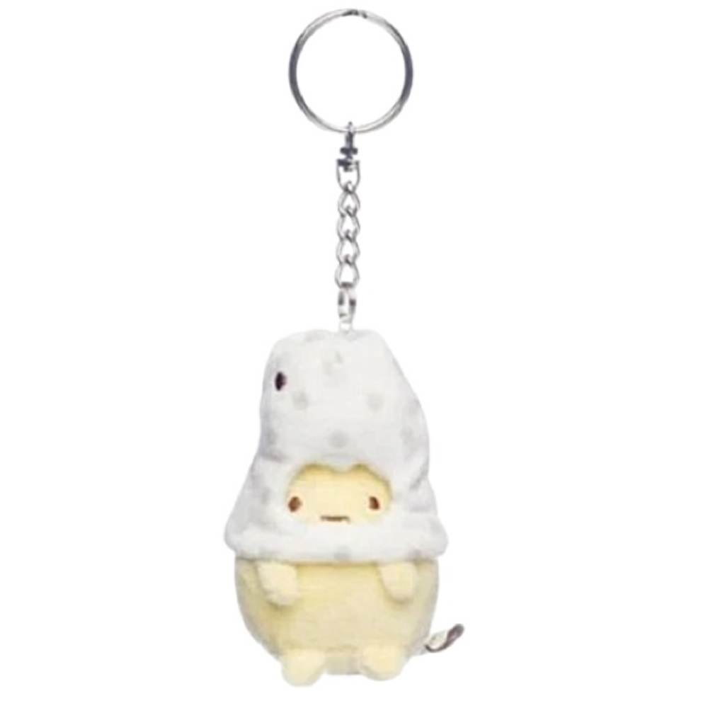 San-X Sumikko Gurashi keychain featuring Tapioca dressed as a spotted garden eel